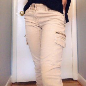 Tan cargo skinny pants